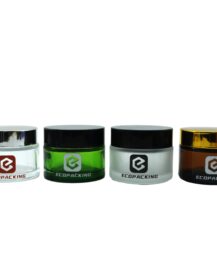 New Products 5g 10g 15g 20g 30g 50g 100g clear Green Matte Black Amber Frosted Glass Cream Jar Bottle Glass with Lid