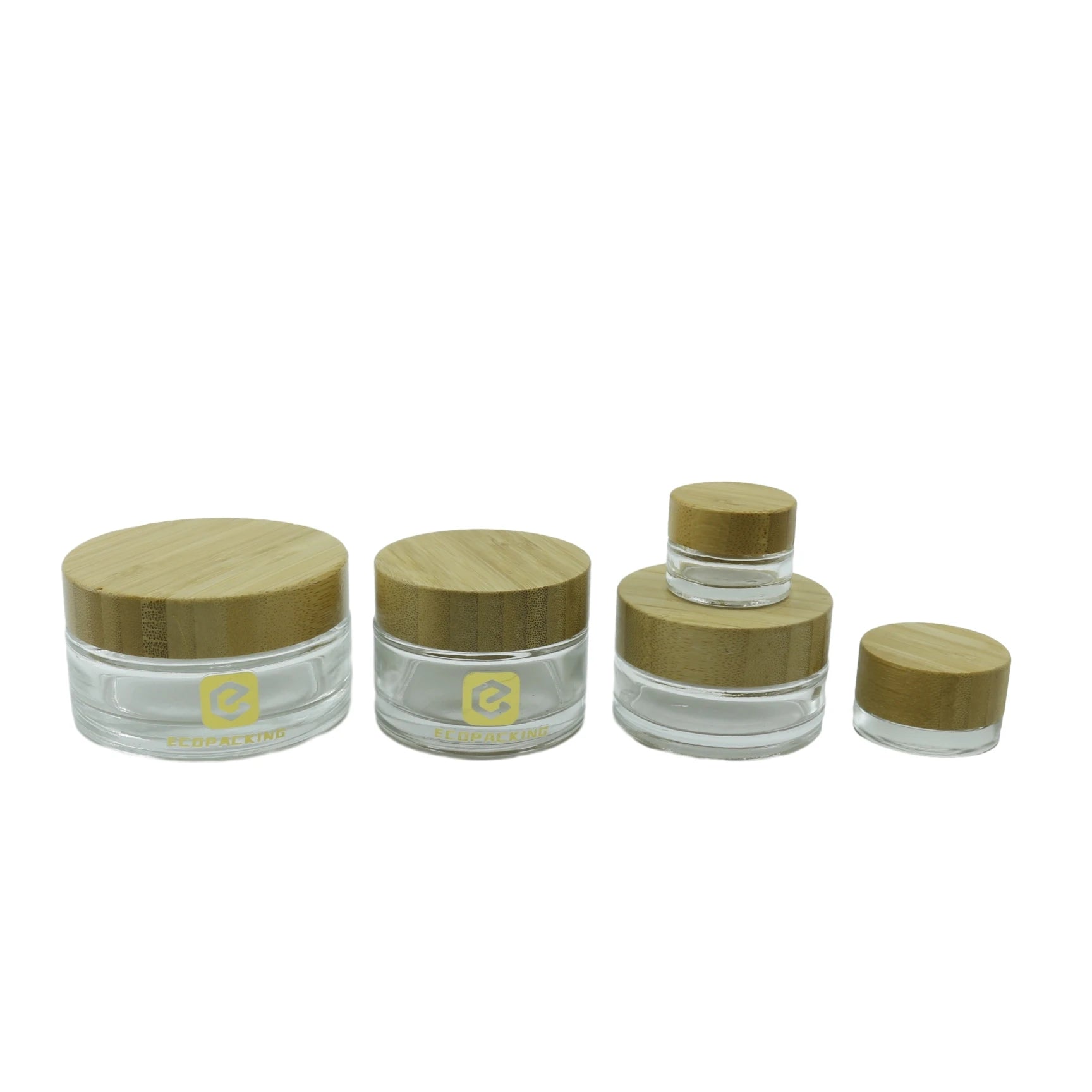 5g 10g 15g 30g 50g 100g 200g Empty Cosmetic Cream Frosted clear Glass Jar with Bamboo Lid for Skin Care Beard Balm Lip Stick - 图片 7