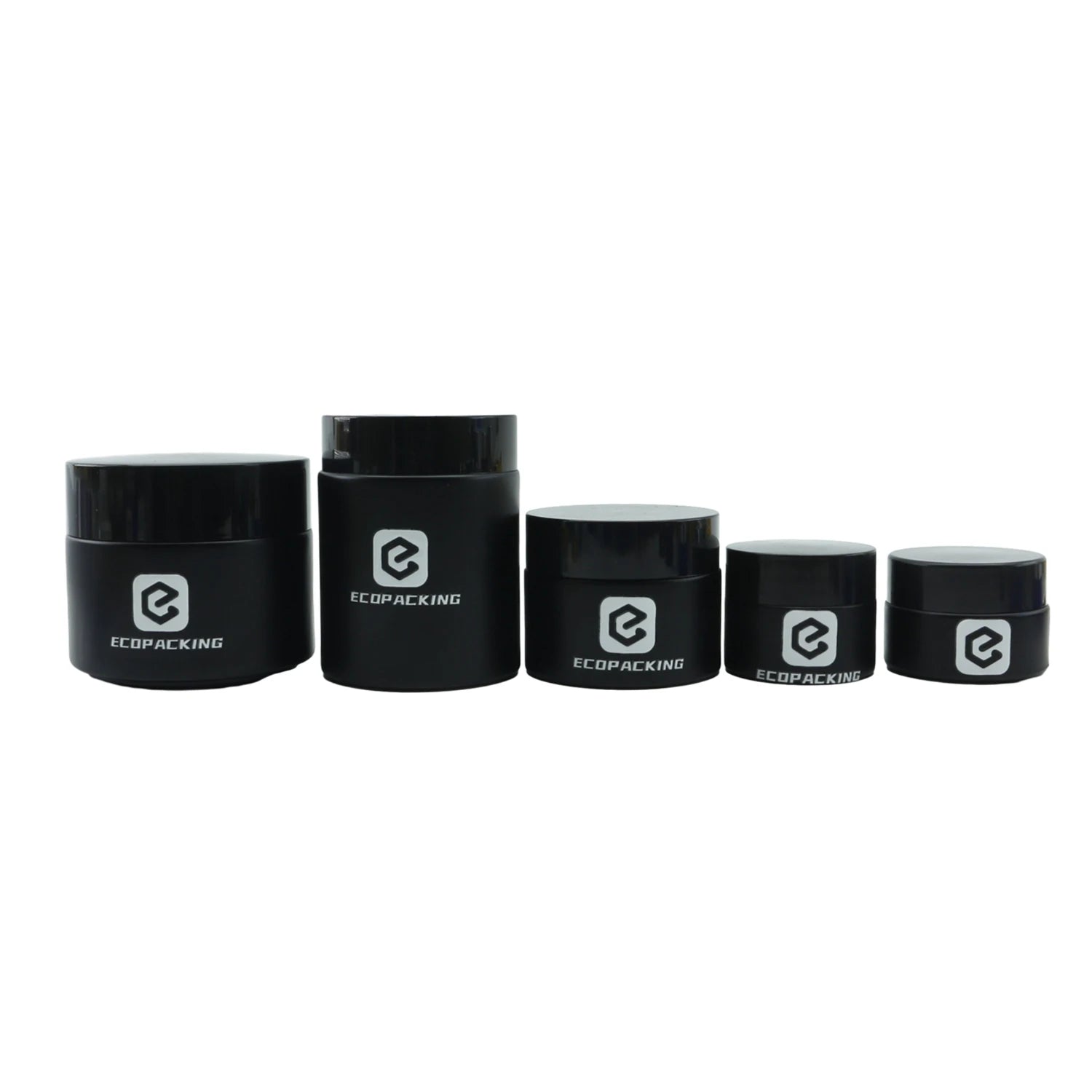 Cosmetic Packaging 5g 10g 15g 20g 30g 50g 100g Matte Black Glass Cosmetic Cream Jar - 图片 6