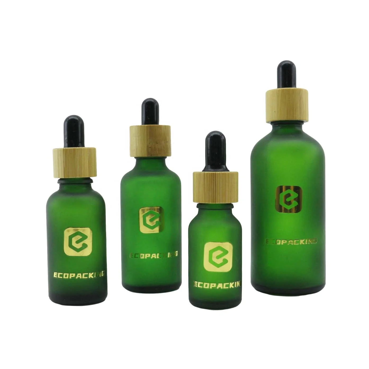 Cosmetic Oil Bottle Packaging 5ml 10ml 15ml 20ml 30ml 50ml 100ml Frosted Green Glass Dropper Bottle C888 - 图片 5