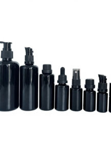 Luxury Cosmetic 5ml 10ml 15ml 30ml 50ml 100ml 200ml Dark Violet Uv Black Glass Oil Bottle for Skin Care Lotion Hair Serum B888