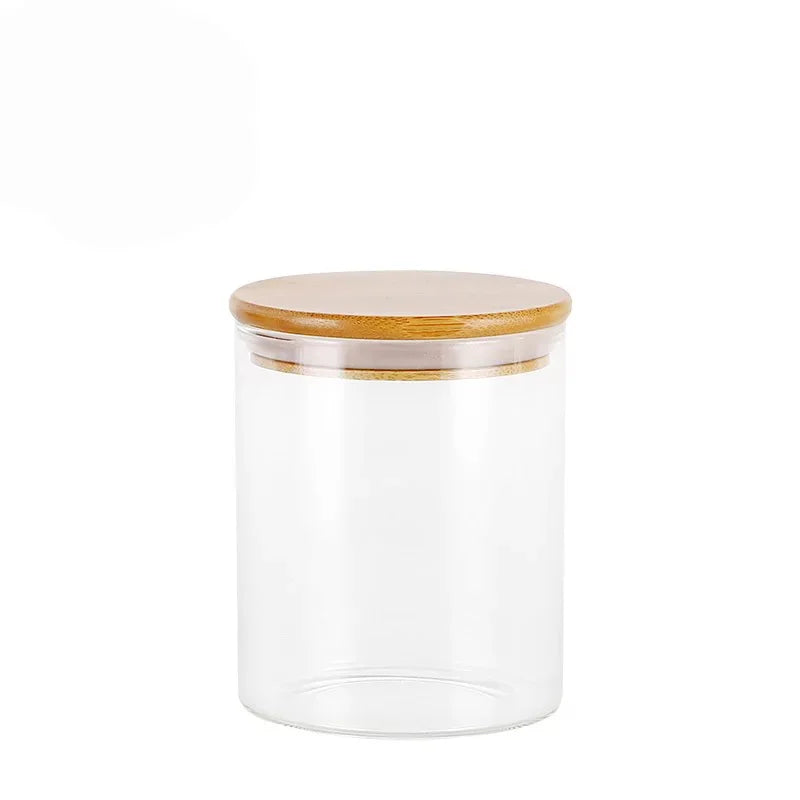 Wholesale 2 oz 4 oz 8 oz 16 oz 500ml Candle Jar clear Thick Glass Candle Jar With Bamboo Lid