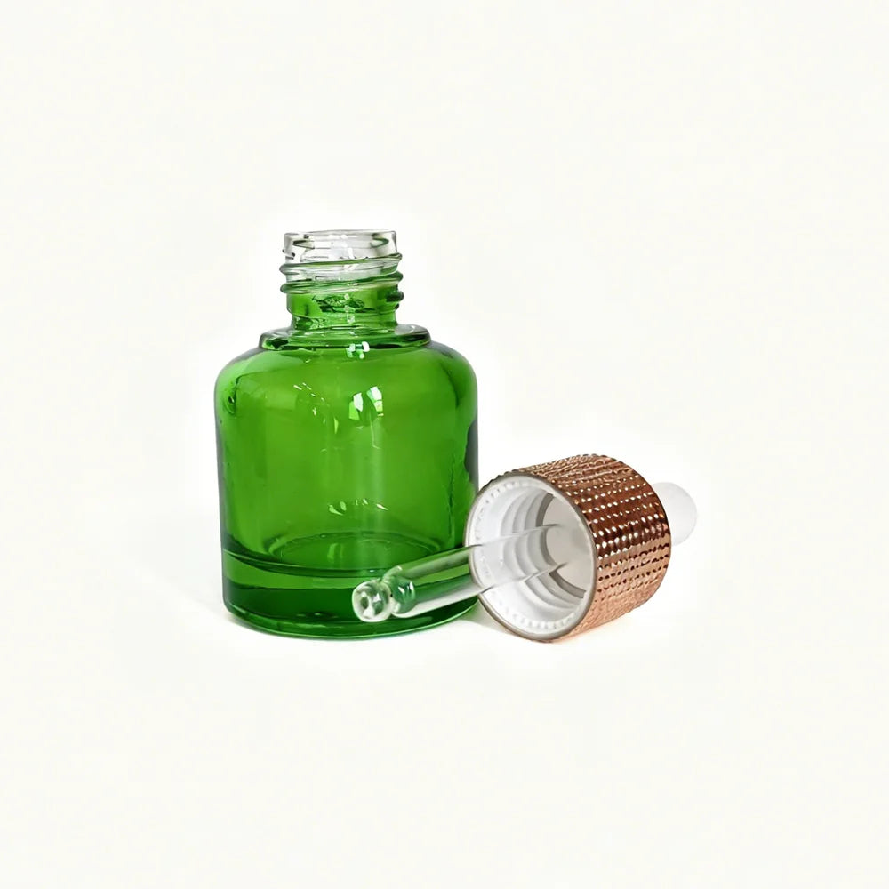 Cosmetic Perfume Glass Bottle Luxury Essential Oil 10ml 20ml 30ml 1oz Green Serum Glass Dropper Bottle for Cosmetics - 图片 2