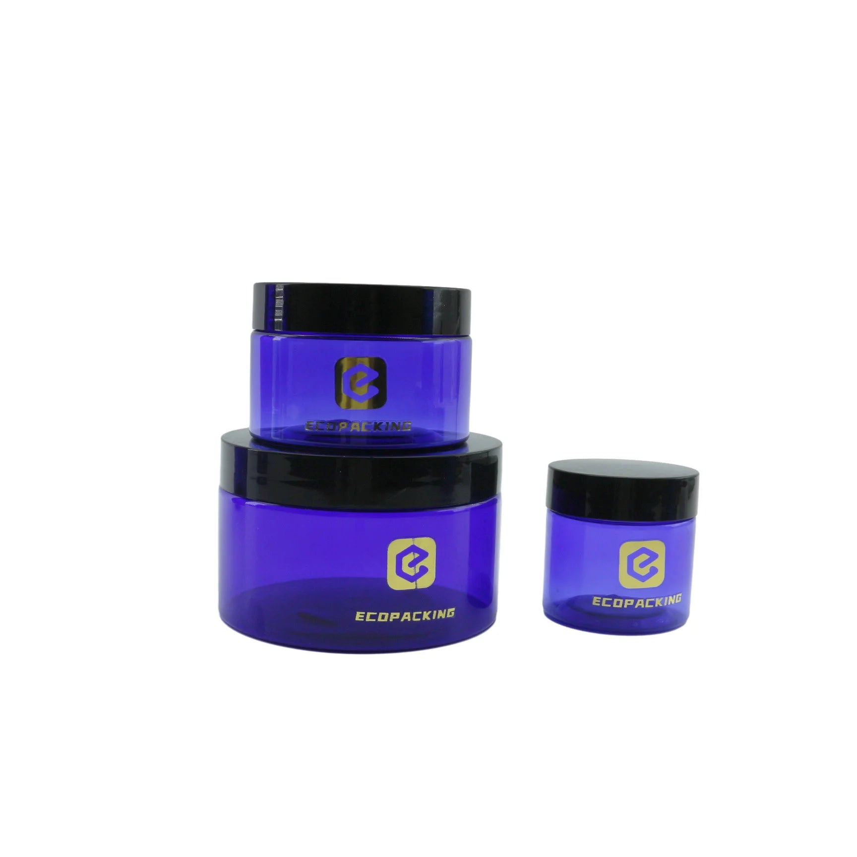 Wholesale 1oz 2oz 4oz 8oz 16oz 32oz Blue PET Plastic Facial Care Jars Recyclable Cosmetic Packing for Hair - 图片 4