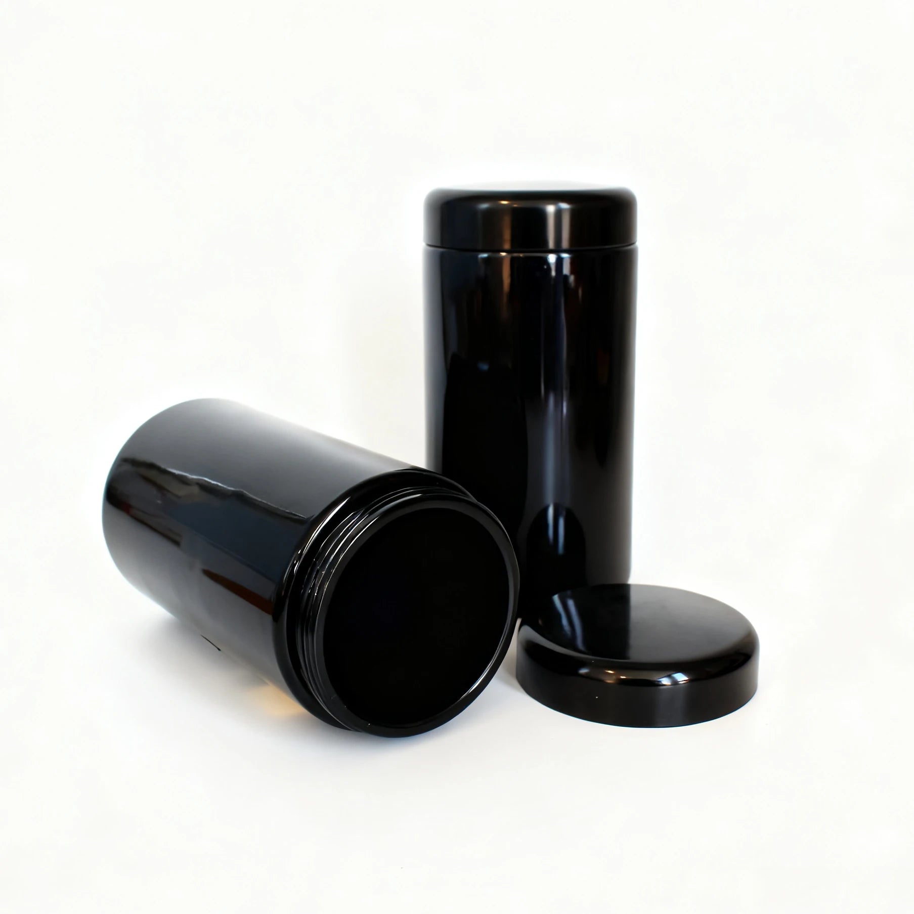 8oz 16oz 32oz 250ml 500ml 1000ml UV Black Dark Violet purple Glass Jar with ABS Bakelite Lid for dry flower loose tea - 图片 3