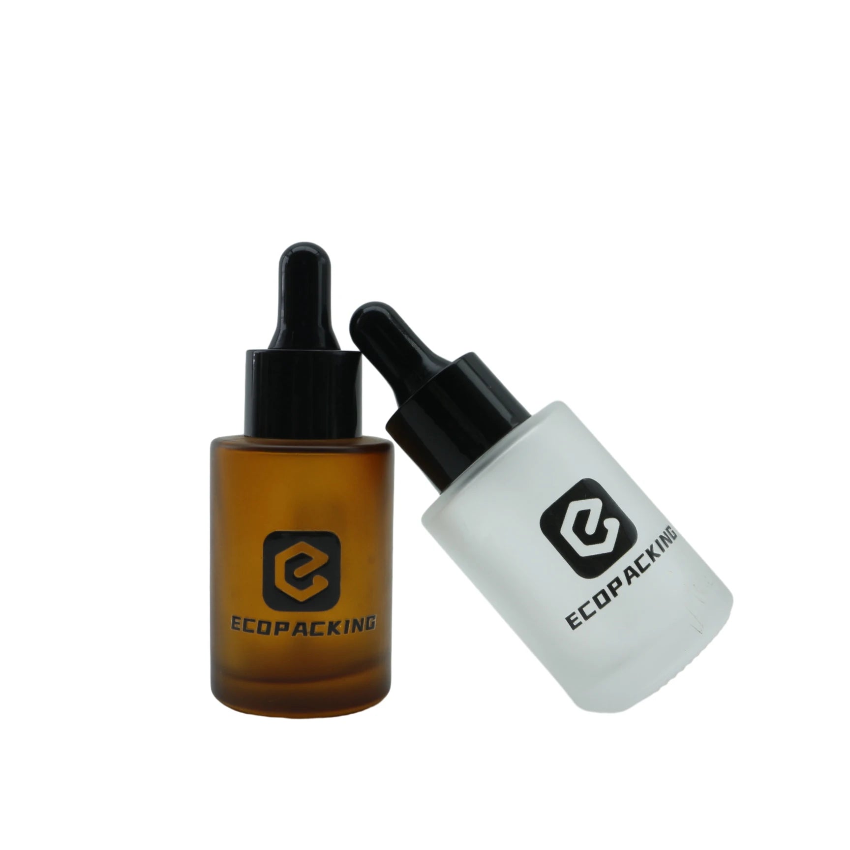 30ml 50ml Serum Cosmetic Packaging Gradient Flat Shoulder Empty Repair Glass Dropper Bottle Oil Bottle with Dropper - 图片 6