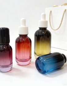 Round Luxury Skin Care Serum Hair Oil Gradient Glass Eye Dropper Bottle 10ml-100ml