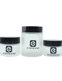Round Frosted clear Glass Cream Jar Cosmetic Jar with Lids