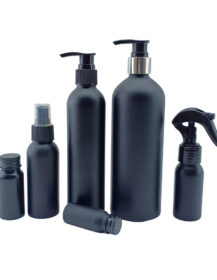 Customized Empty 10ml 30ml 50ml 100ml Matte Black Aluminum Cosmetics Essential Oil Bottle Lotion Aluminum Bottle with Screw Lids