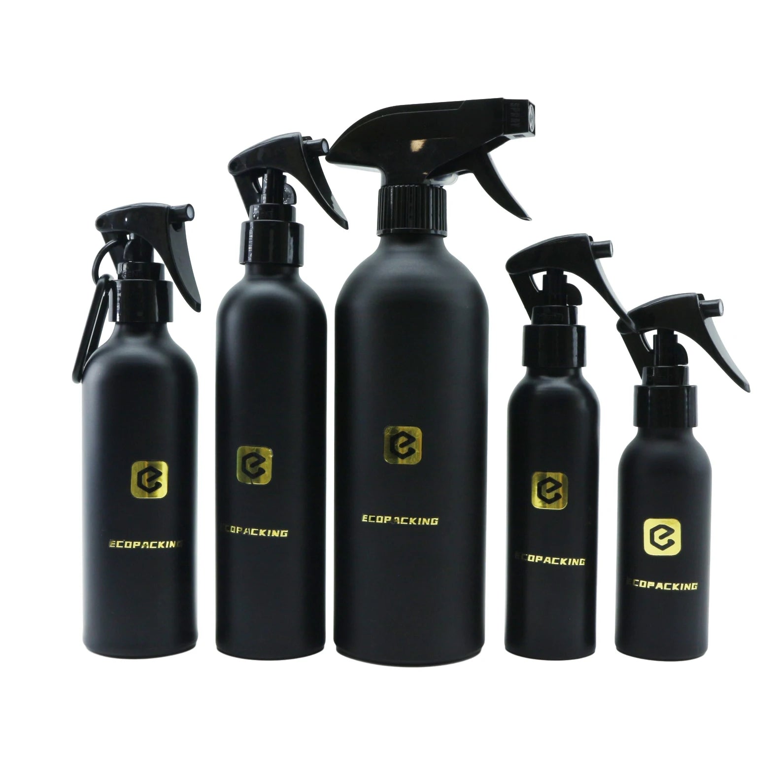 Matte Black OEM Custom Empty Cosmetic Aluminum Spray Bottle with Mist Sprayer 100ml 150ml 200ml 250ml 500ml