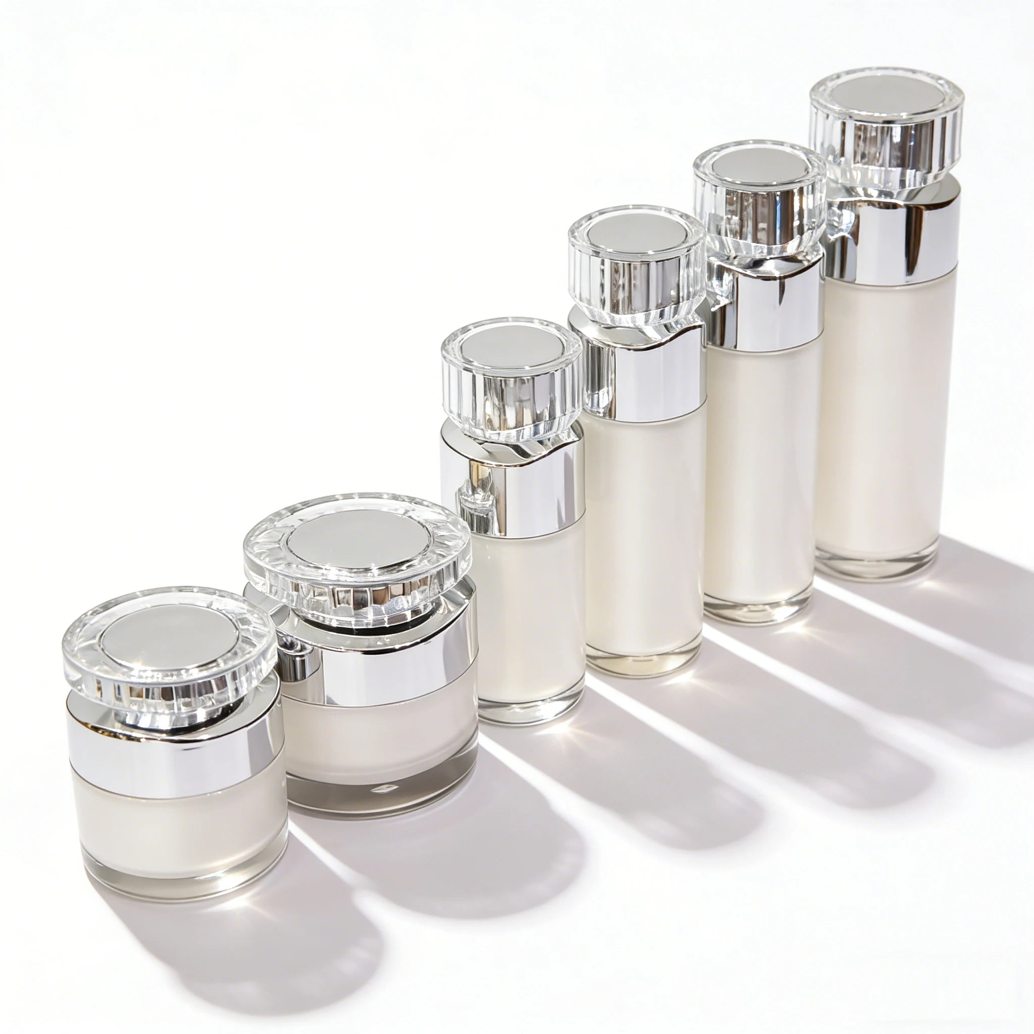 Luxury Round Airless Essence Pump Bottle 15ml 30ml 50ml 100ml 120ml 15g 30g 50g Empty Eye Cream Lotion Jar Set - 图片 4