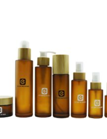 Frosted Amber Glass Body Lotion Pump Bottle for Essential Oil Hair Oil Serum 20ml 30ml 50ml 100ml 150ml 200ml