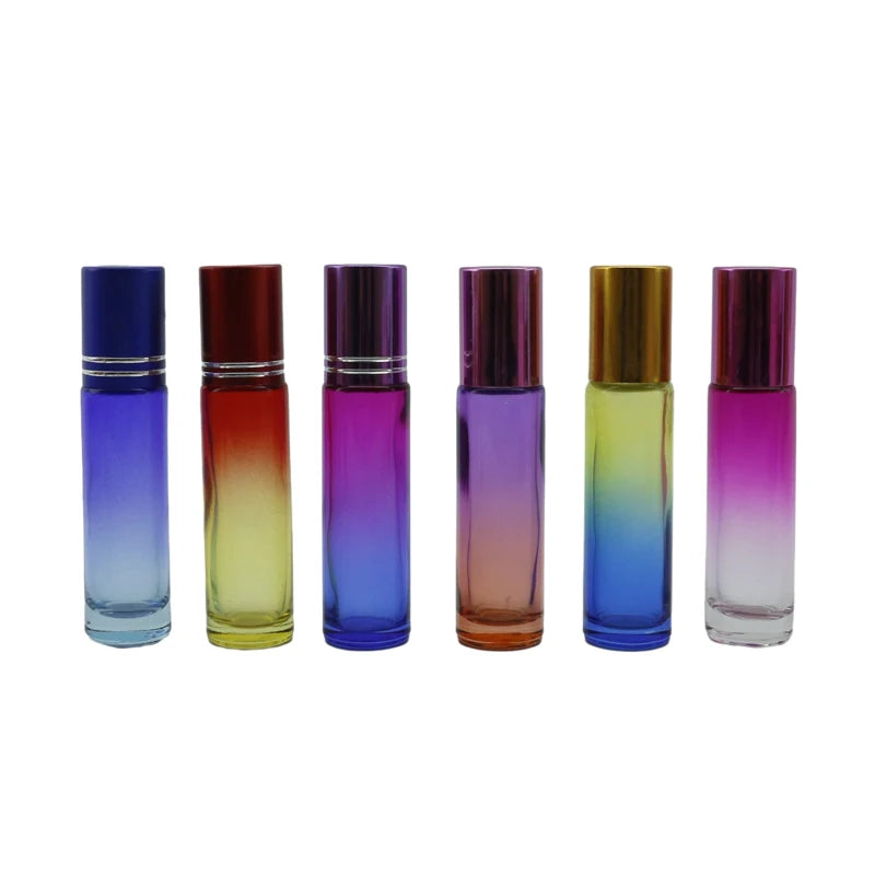 Stock Essential Oil Bottle 5ml 10ml 15ml clear Amber Black Frosted Glass Roll on Perfume Bottle with Steel Roller for Cosmetics - 图片 6