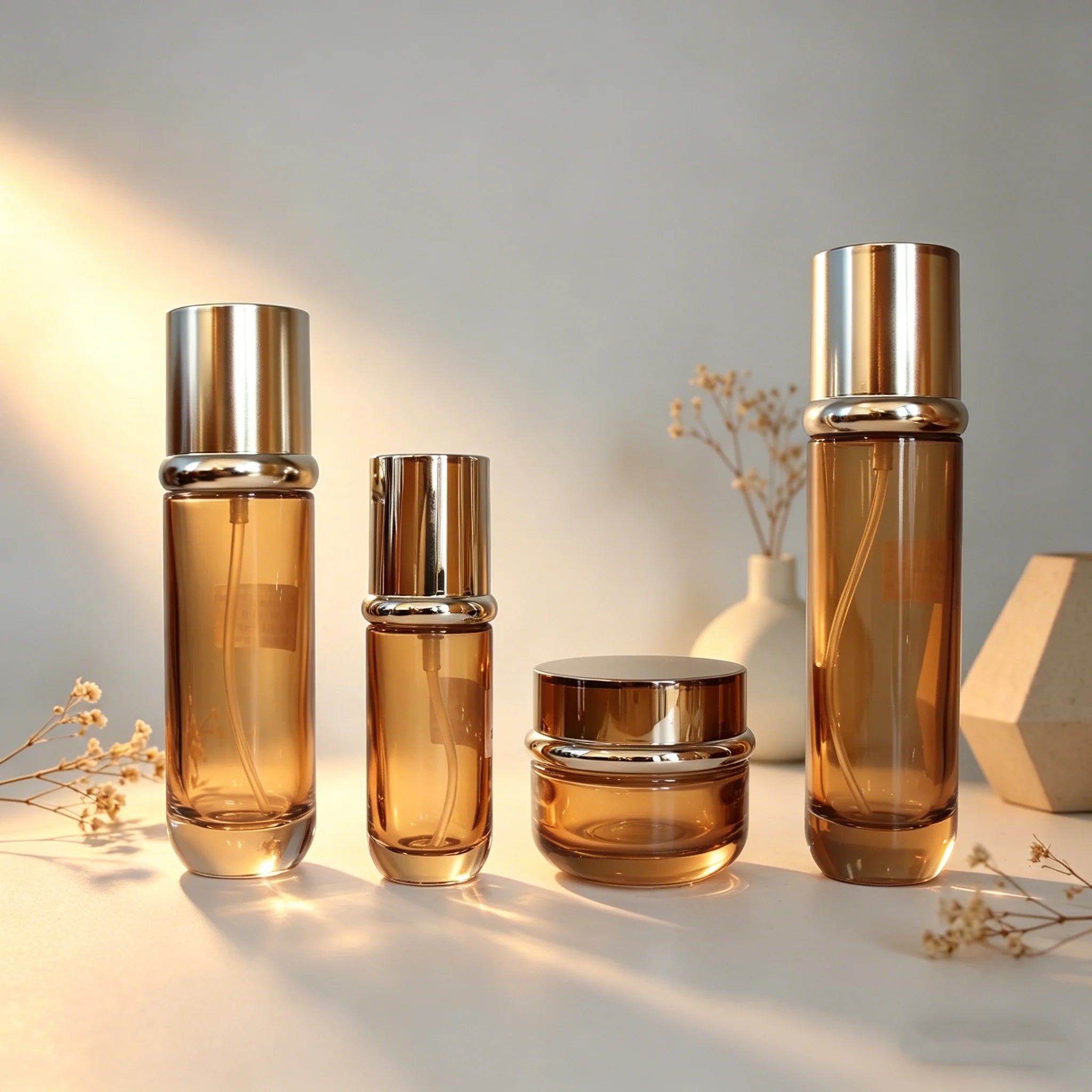 Custom High Grade 120ml 100ml 40ml 50g 30g Empty Glass Bottle and Jar for Cosmetic Beauty Packaging - 图片 2