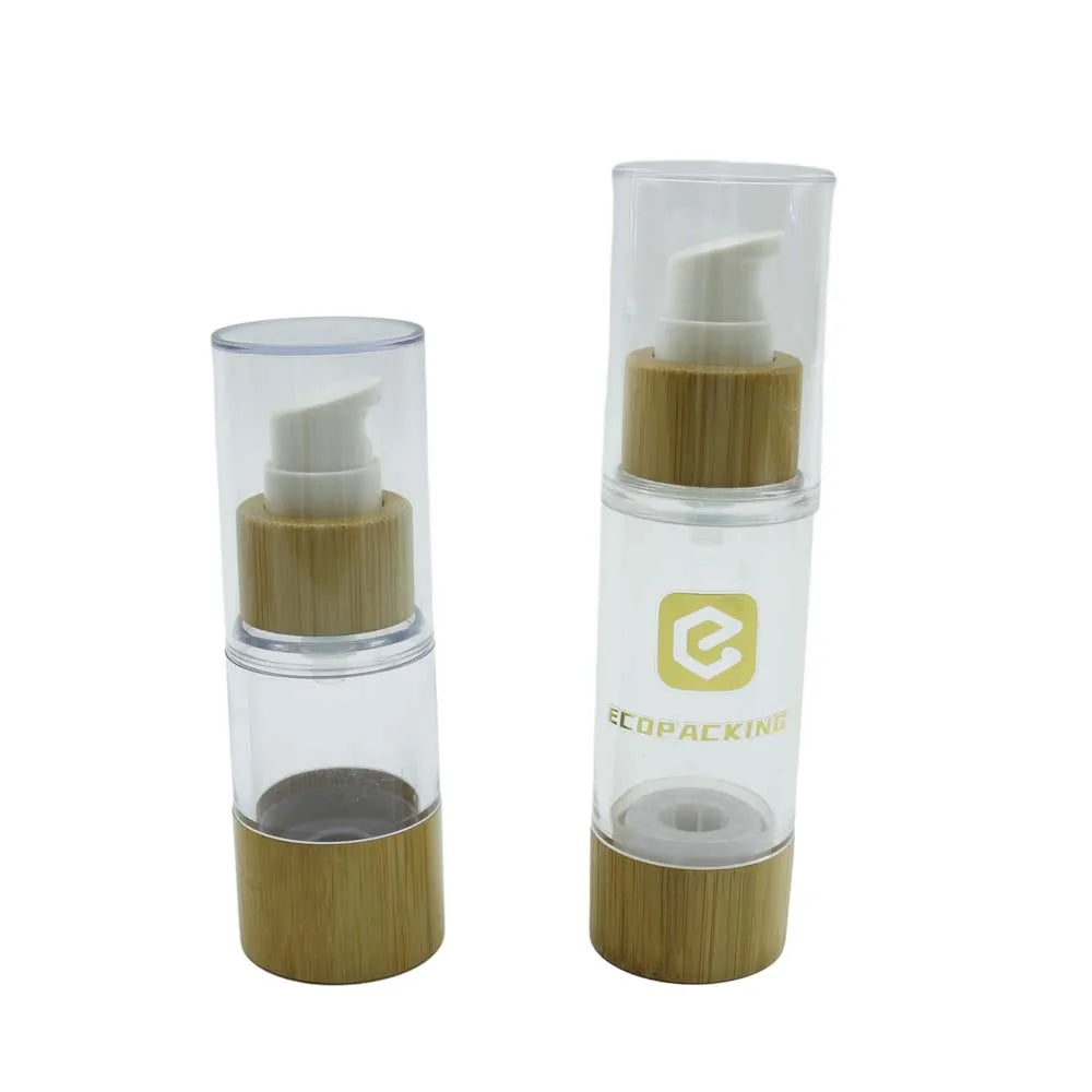 15ml 30ml 50ml 100ml 120ml Bamboo Jar Airless Pump with for Cap Custom Print for Shampoo/Skin Care Serum/Lotion Cream - 图片 2