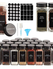 Hot Sale Glass Spice Jar Set 4oz 120ml Seasoning Container with Black Aluminum Lid