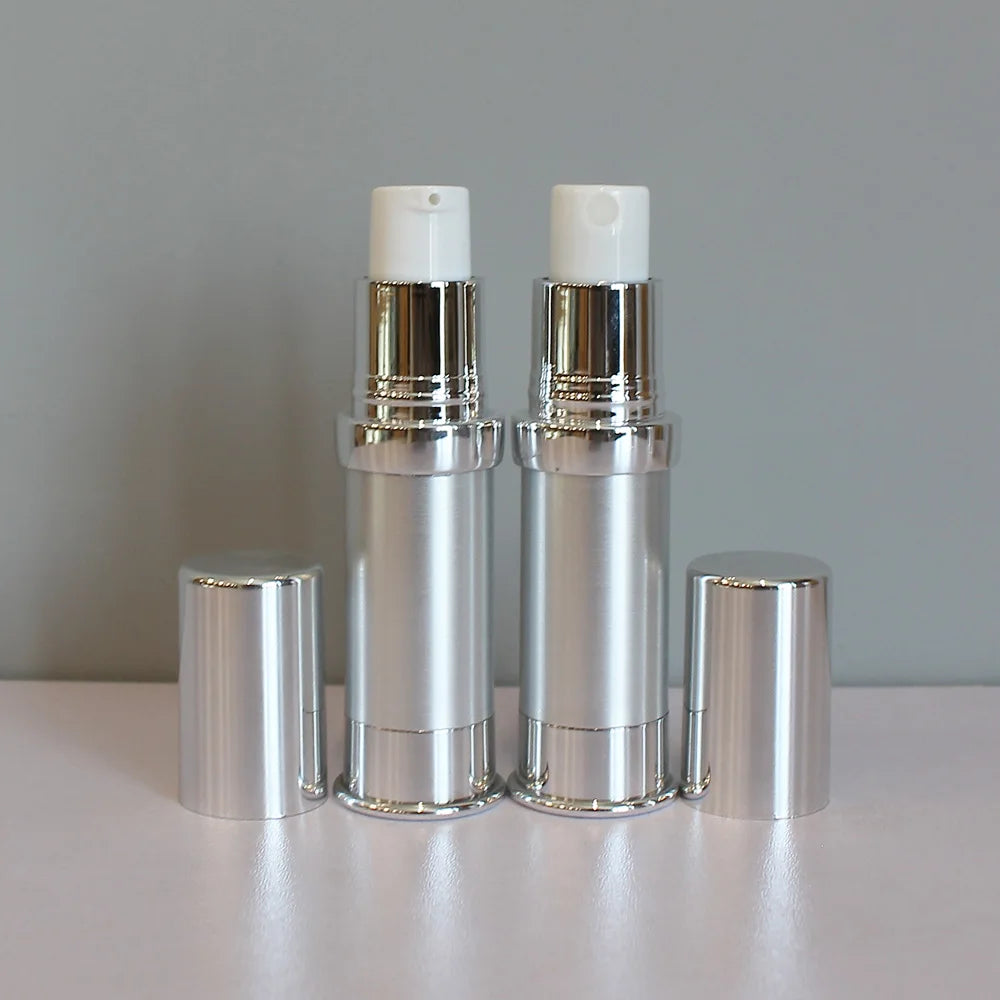 Luxury 5ml 10ml 15ml 20ml 30ml 50ml 80ml 100ml 120ml 150ml Cosmetic Cream Aluminum Silver Airless Pump Bottle for Lotion - 图片 2