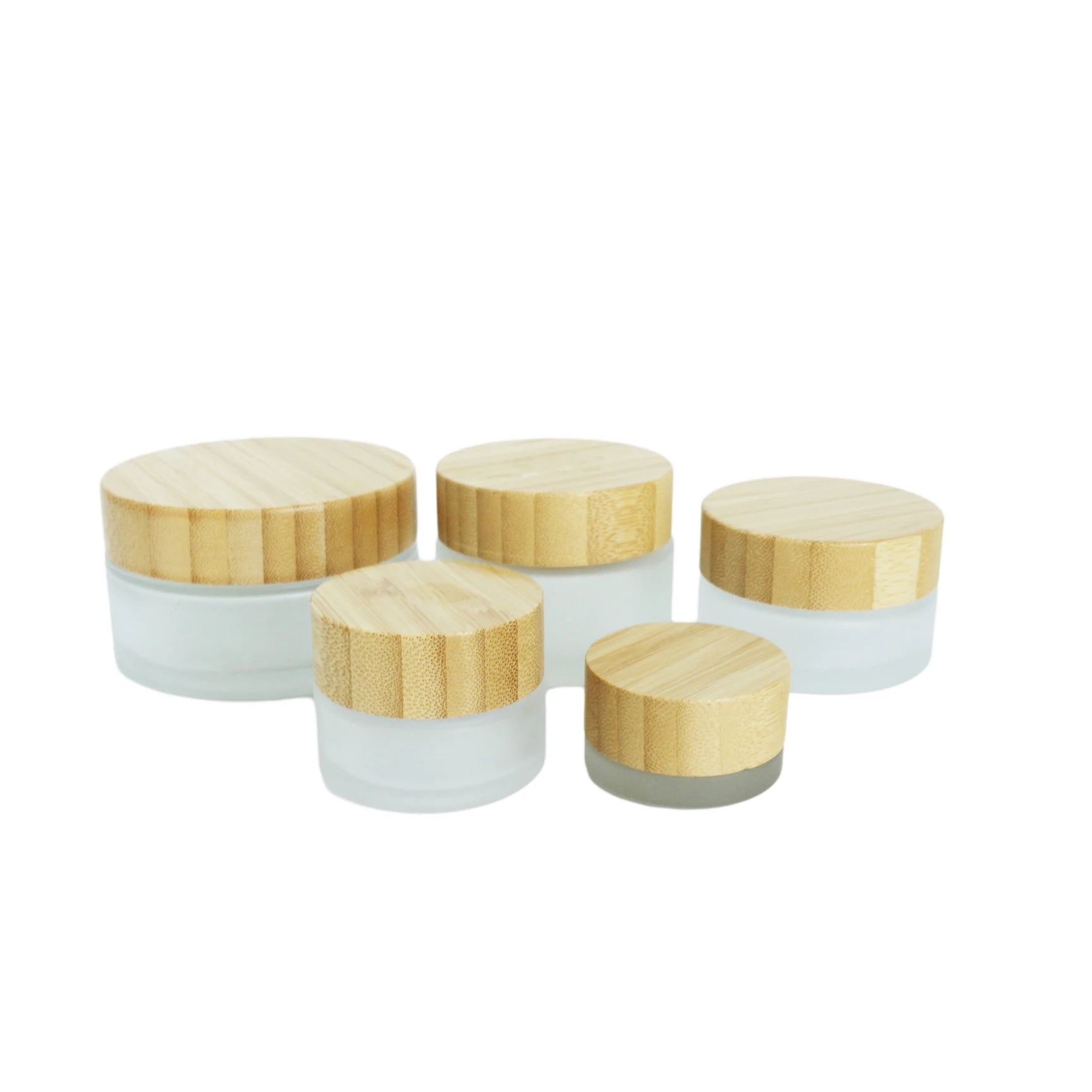 5ml 15ml 30ml 50ml 100ml 200ml Frosted Glass Jar with Bamboo Wooden Lid for Cosmetic Cream Skin Care Serum Packaging Luxury - 图片 6