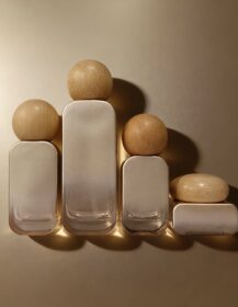 Luxury Square Cosmetic Set 50ml 30ml 100ml Cream Glass Bottle Lotion Pump 30g 50g Flat Design Pearlescent Color Gold Stamped