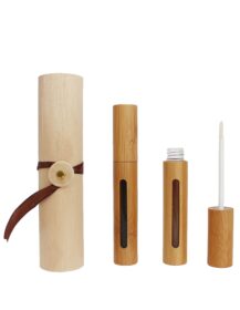 Empty Eco Friendly Cosmetic Bamboo Lip Gloss Tube Container with Wooden Box Packaging