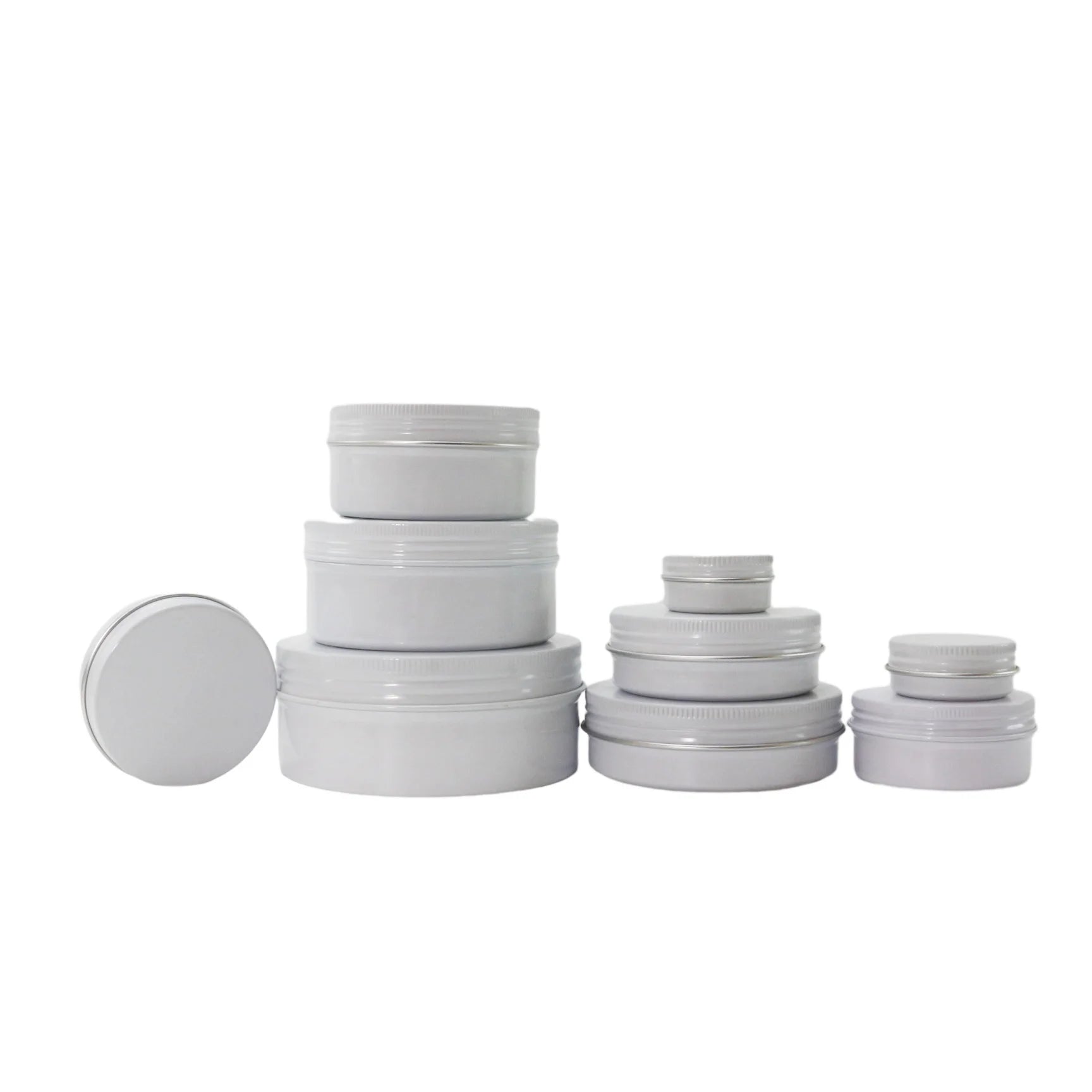 White Aluminum Tin 15ml 0.5oz 1oz 30ml 60ml 2oz 100ml 250ml 8oz Aluminum Jar Body Butter Containers - 图片 2