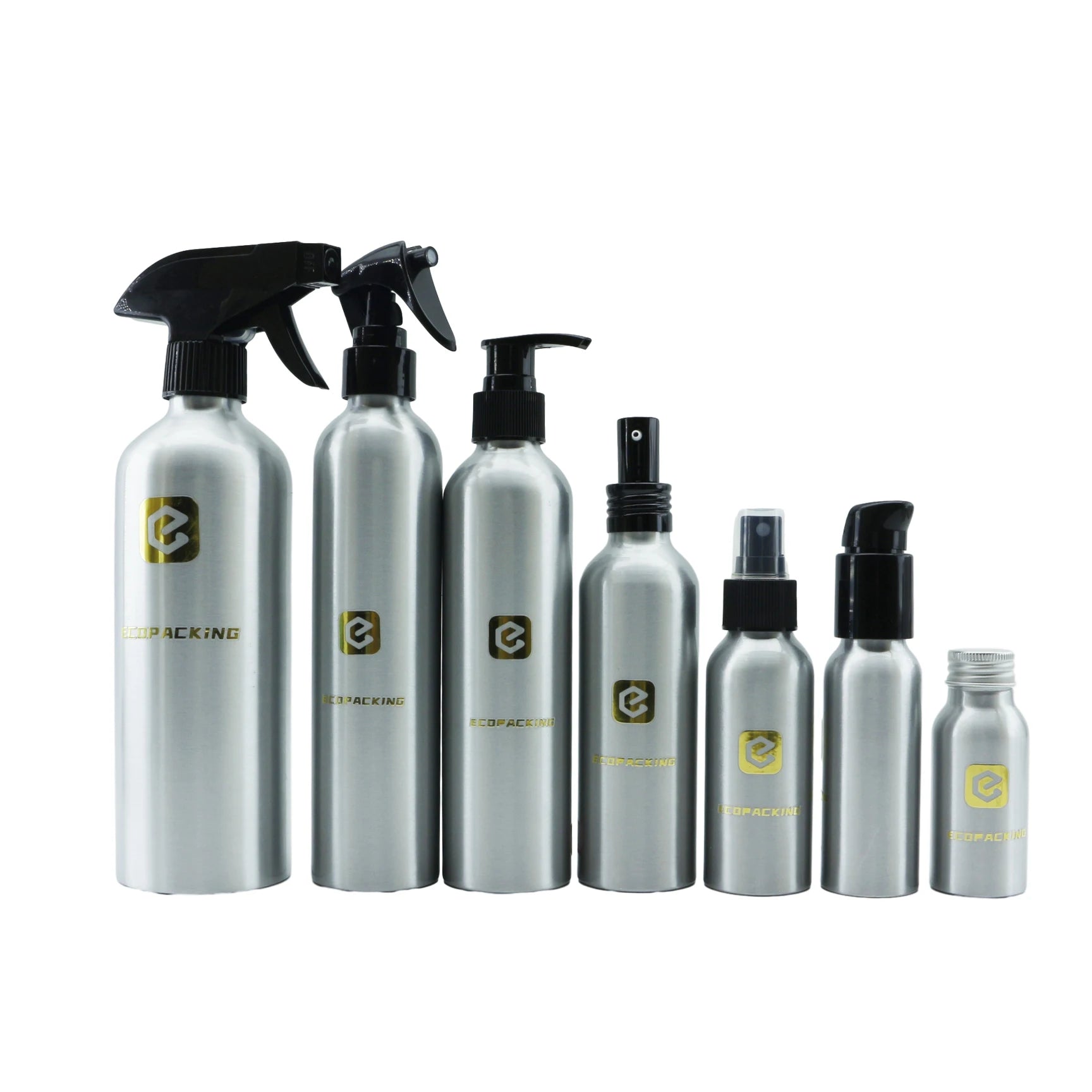 Silver 30ml 50ml 100ml 250ml 300ml 500ml 1 Liter Cosmetic Oil Aluminum Bottle for Essential Oil Shampoo Lotion Packaging