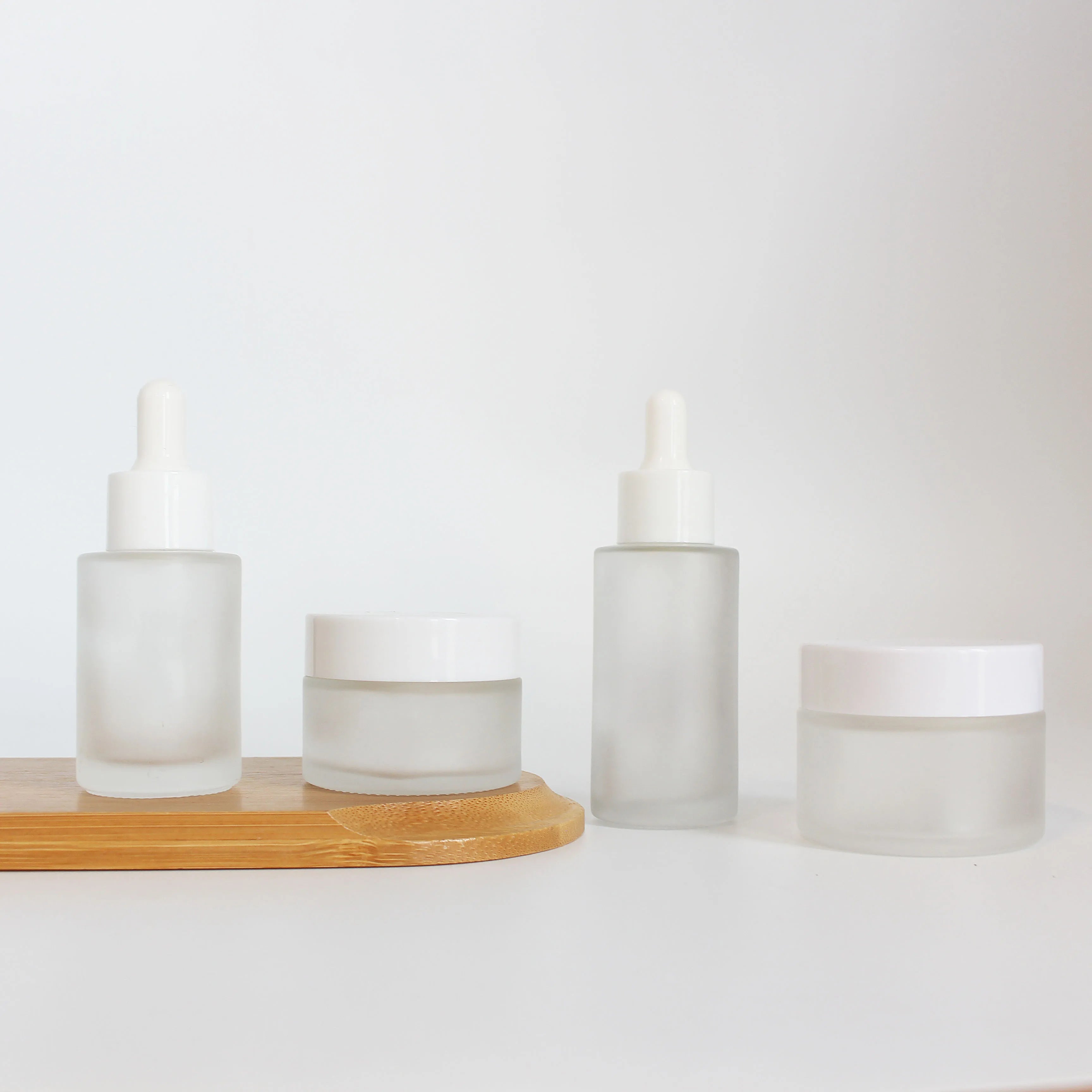 Luxury Skincare Serum Glass Bottle 30ml 50ml Cosmetic Essential Oil Flat Shoulder Glass Dropper Bottle - 图片 6