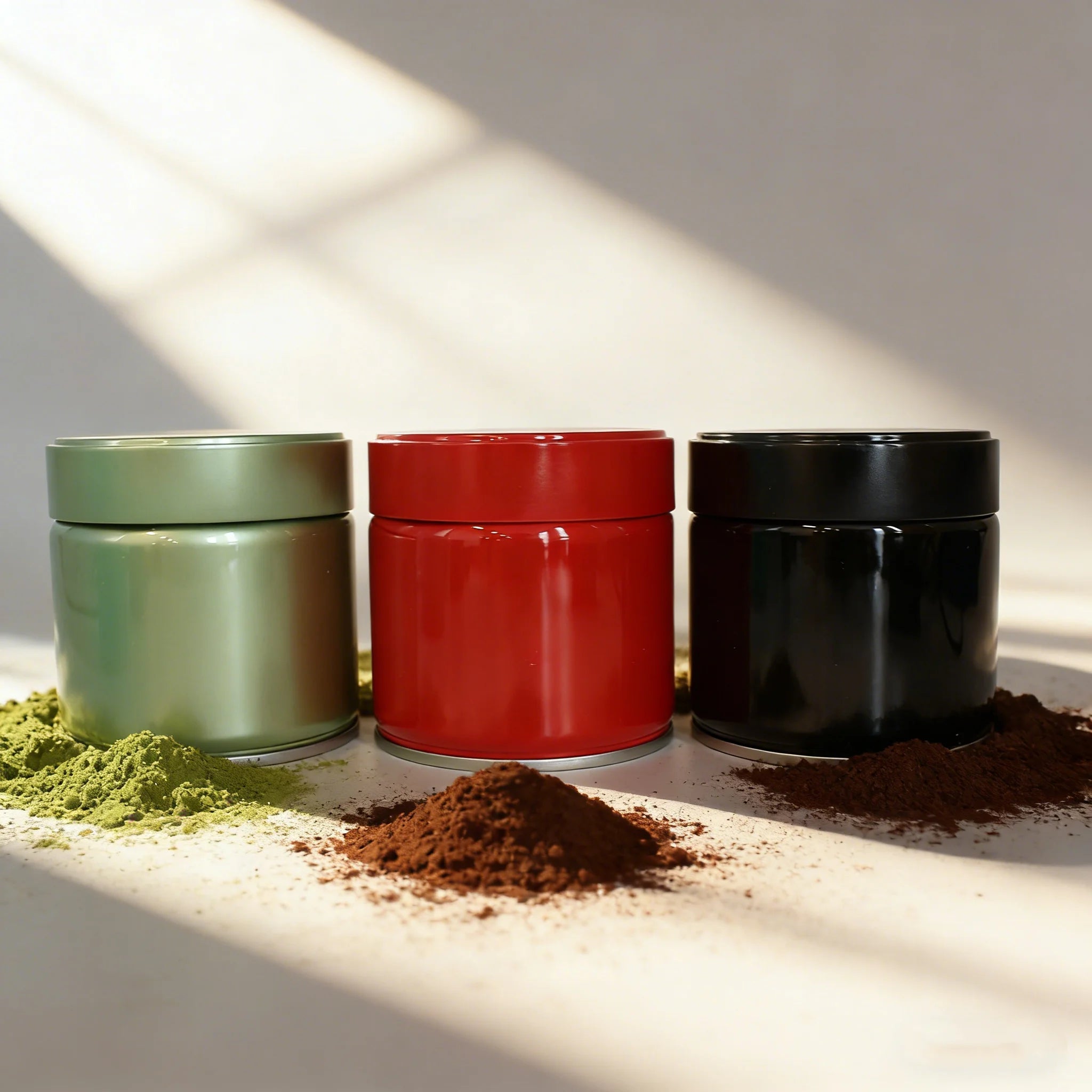 Hot Sale Beverage Tea Packaging Tin Iron Food Grade Eco Friendly Airtight Matcha Coffee Tea Powder Crown Cap Tea Tin Can Boxes - 图片 2