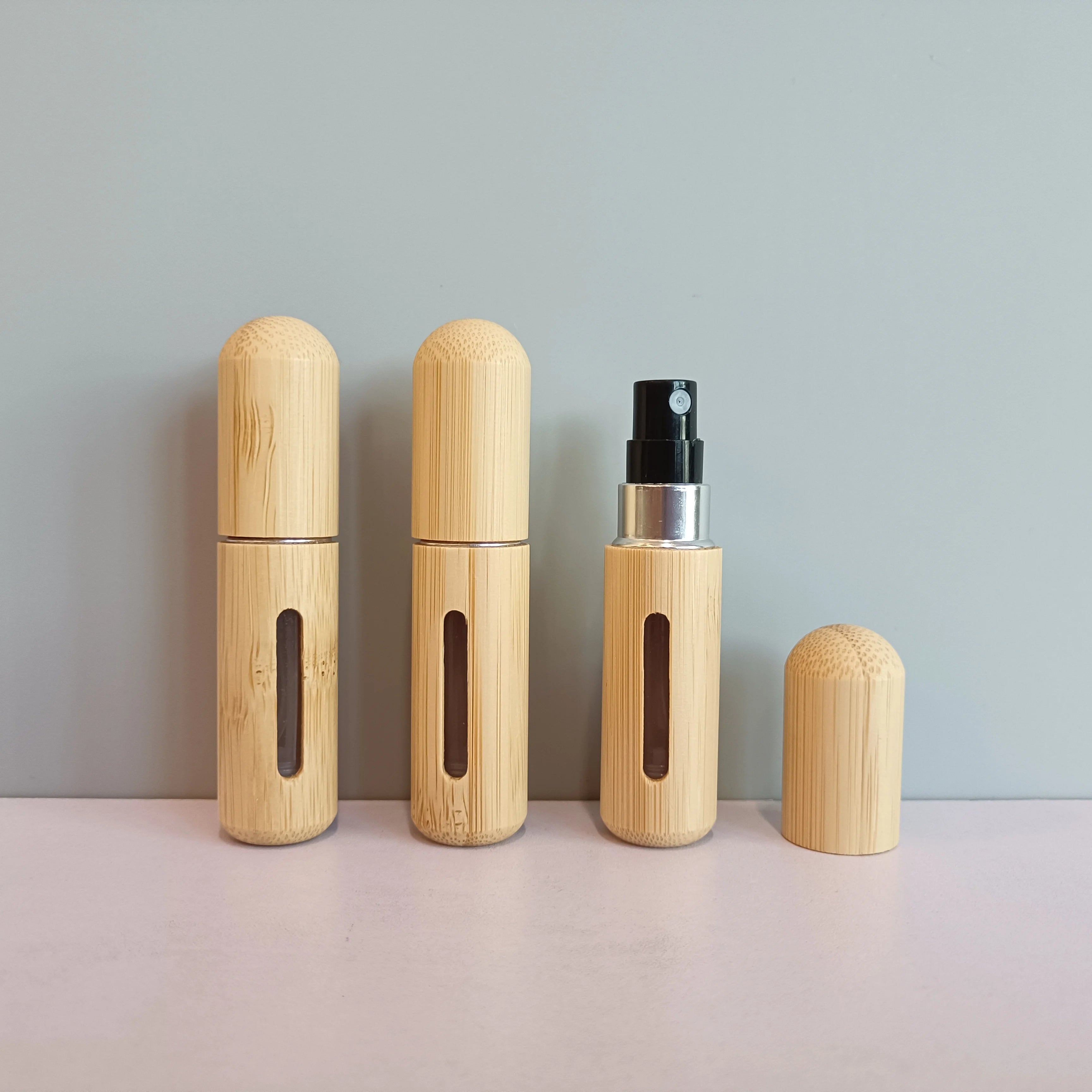 Portable Refillable Travel Sized Empty Atomizer Bamboo Spray Perfume Bottle - 图片 3