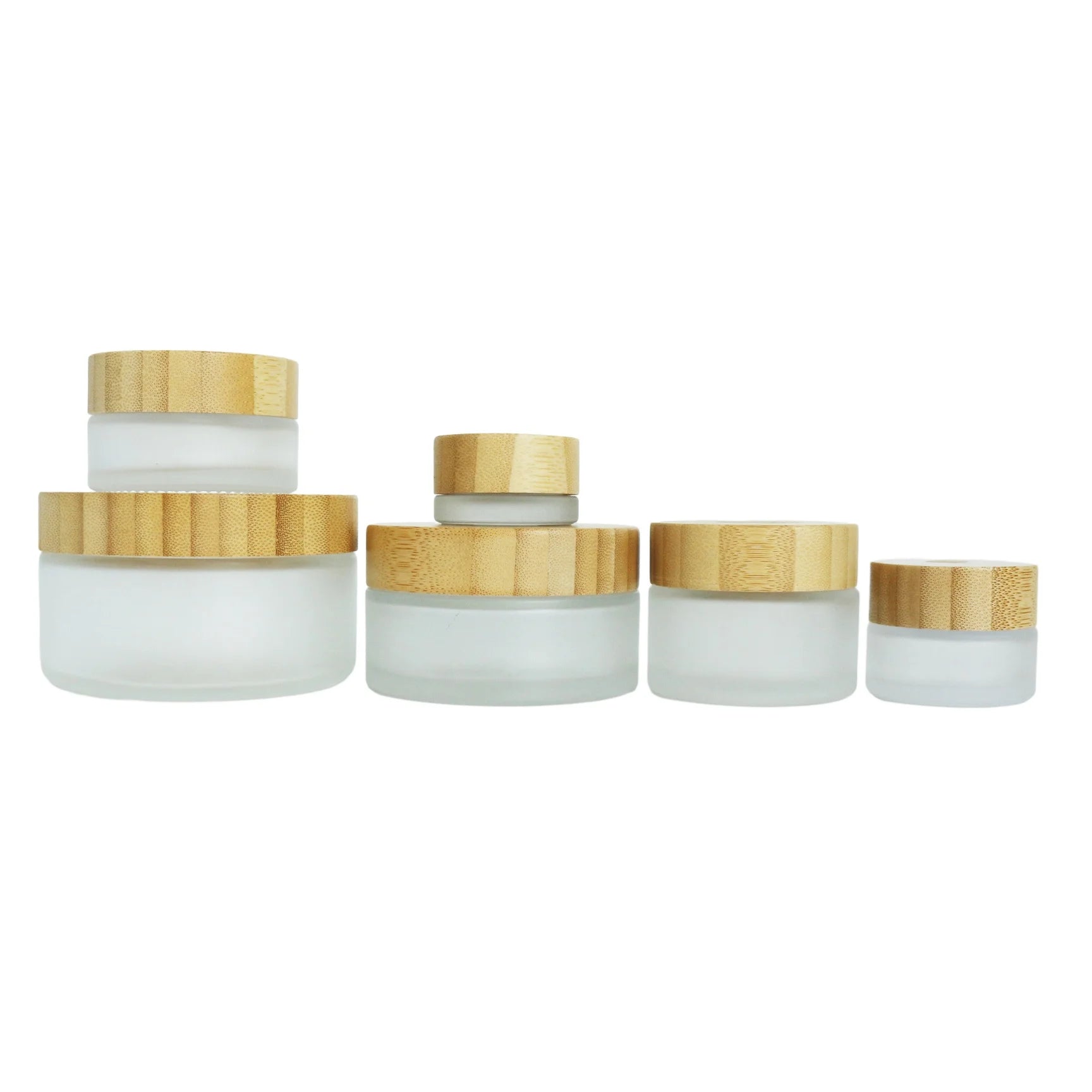 5ml 10ml 15ml 30ml 50ml 100ml 200ml Skin Care Custom Cream Balm Body Butter Cosmetic Glass Jars with Bamboo Wooden Lids - 图片 5