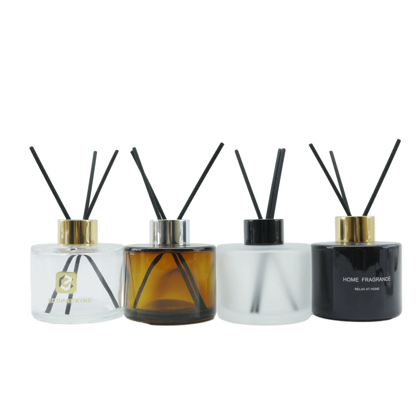 Factory Custom Essential Oil Perfume Aromatherapy Glass Bottle 100ml Round Amber Reed Diffuser Bottle Aroma - 图片 3