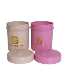 Empty Wheat Straw 250g Cosmetic Jar Large Plastic Jars Containers for Body Scrub Jar