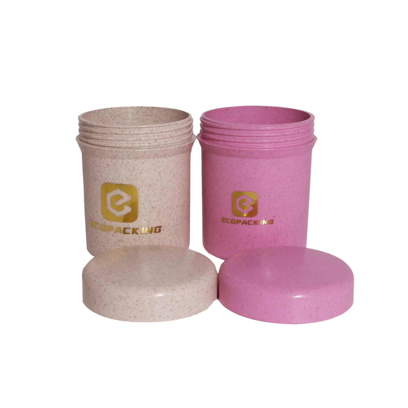 Empty Wheat Straw 250g Cosmetic Jar Large Plastic Jars Containers for Body Scrub Jar