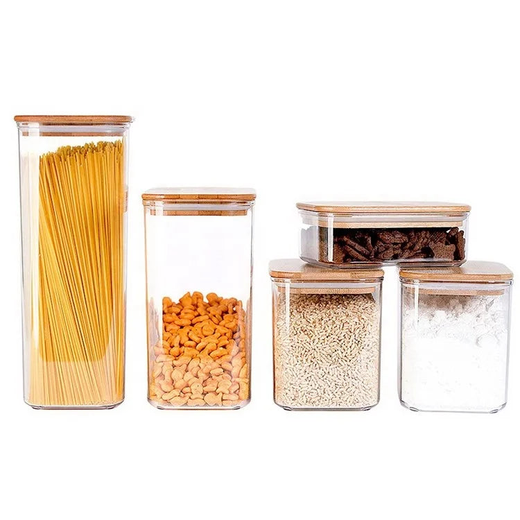 100ml 250ml 500ml 1000ml Food Grade Bamboo Lid Kitchen Glass Storage Jars 1oz 2oz 4oz 8oz 16oz 32oz Glass Jars with Lids C888 - 图片 5