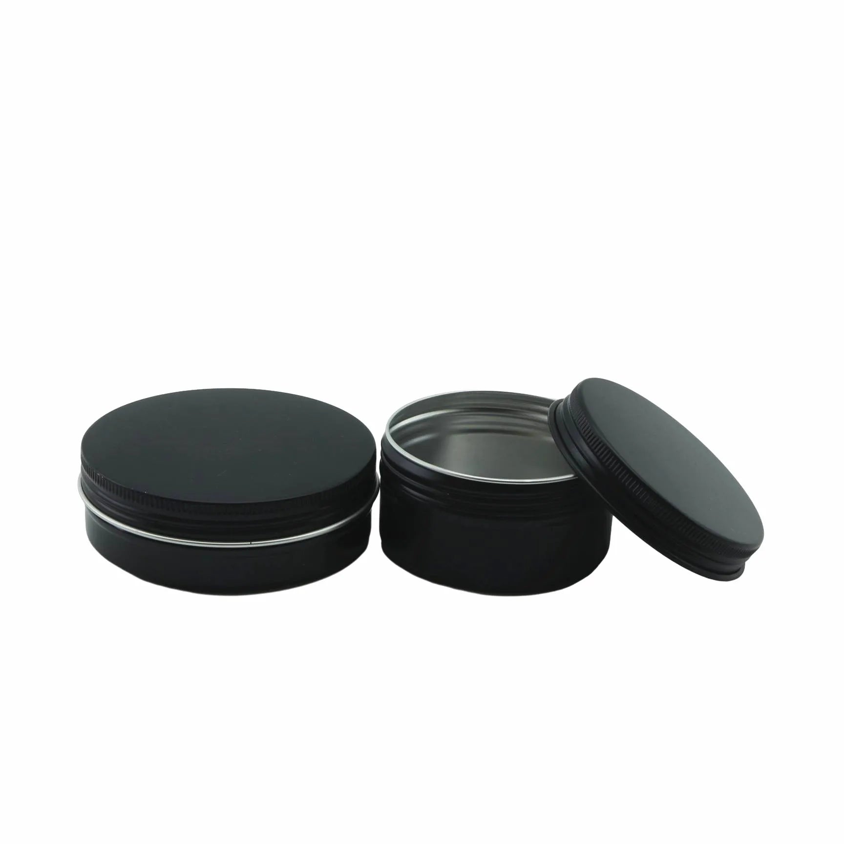 10ml 15ml 30ml 60ml 100ml 1oz 2oz Tin Box Round Screw Top Black Metal Tins Aluminum Cream Jar for Beard Balm - 图片 8