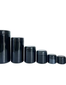15g 30g 50g 100g 200g 250g 500g 1000g Luxury Black UV ultra Dark Violet Cosmetic Glass Jar with Lid in Stock Factory Price