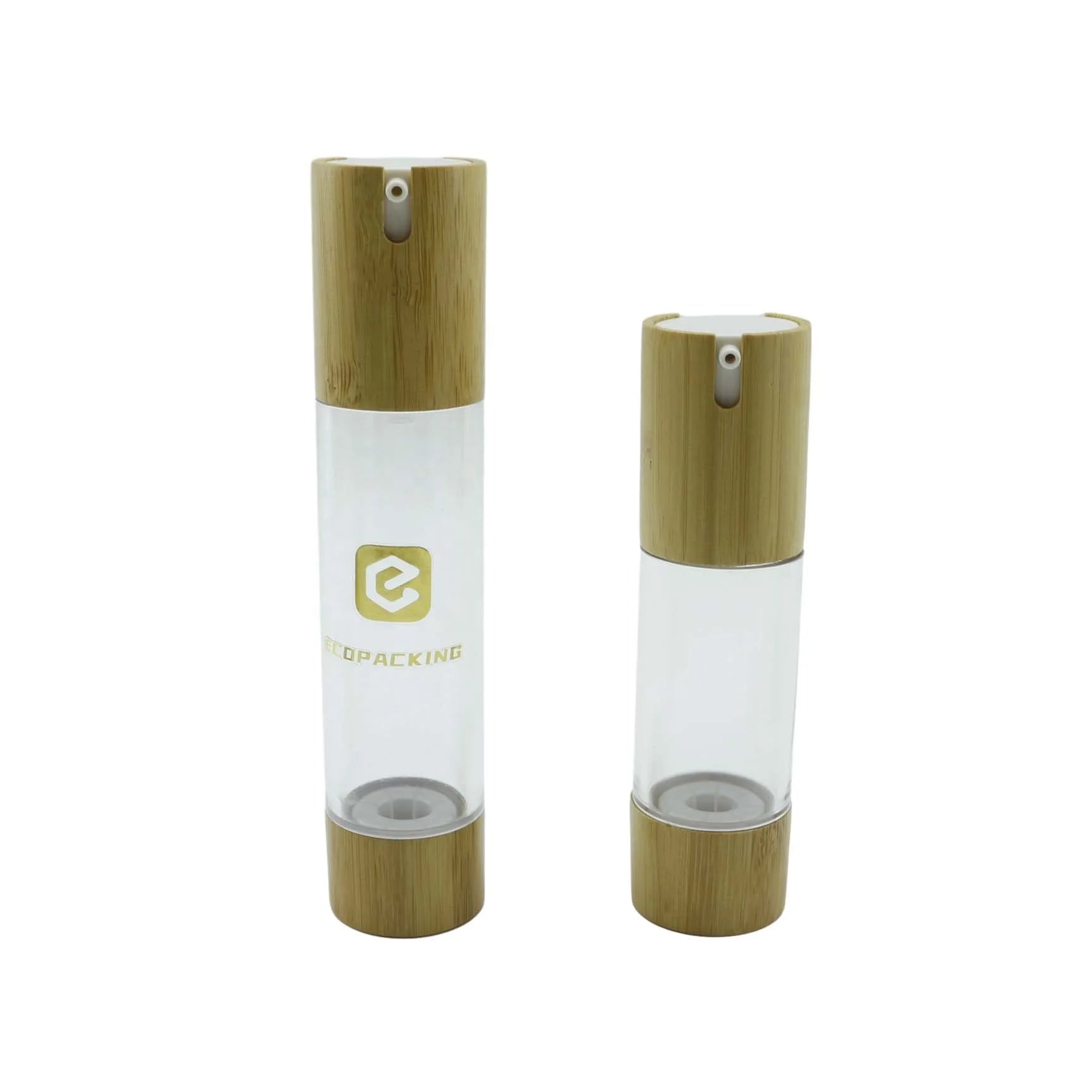 Wholesale 15ml 30ml 50ml 100ml Bamboo Airless Vacuum Pump Bottle Plastic Serum Bottle - 图片 3