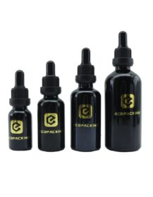 5ml 10ml 15ml 20ml 30ml 50ml 100ml Black Glass Dropper Bottle for Cosmetic Perfume Oil Packaging