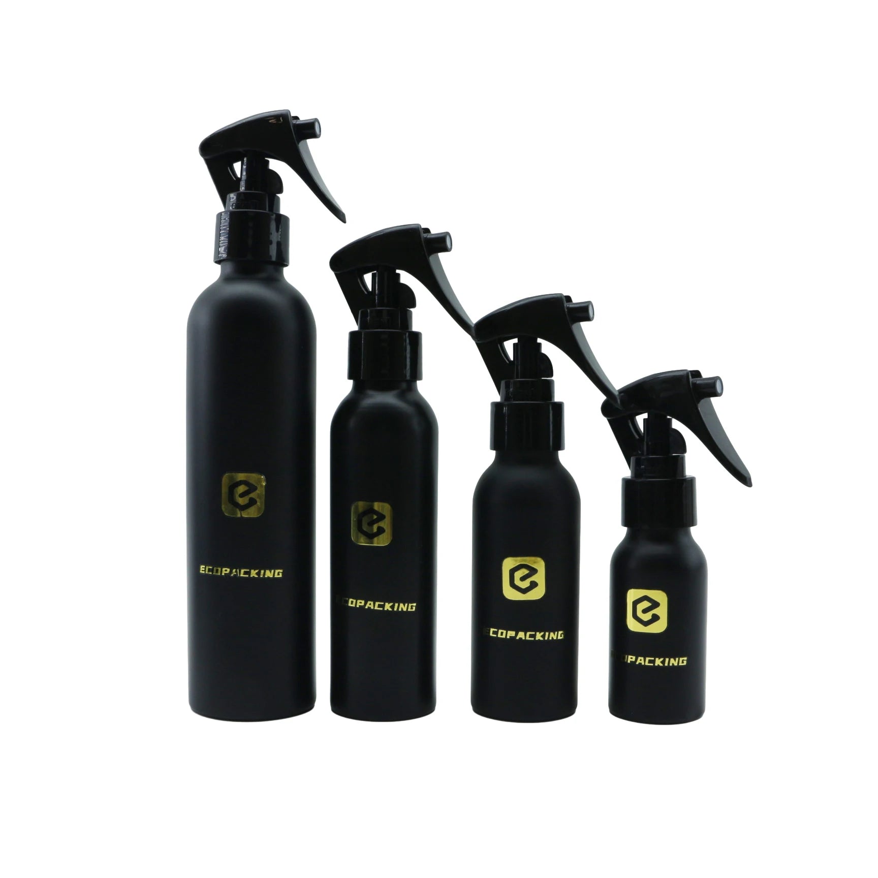Matte Black 30ml 50ml 100ml 150ml 250ml 300ml 500ml Black Aluminum Fine Mist Spray Bottle for Face Toner - 图片 2