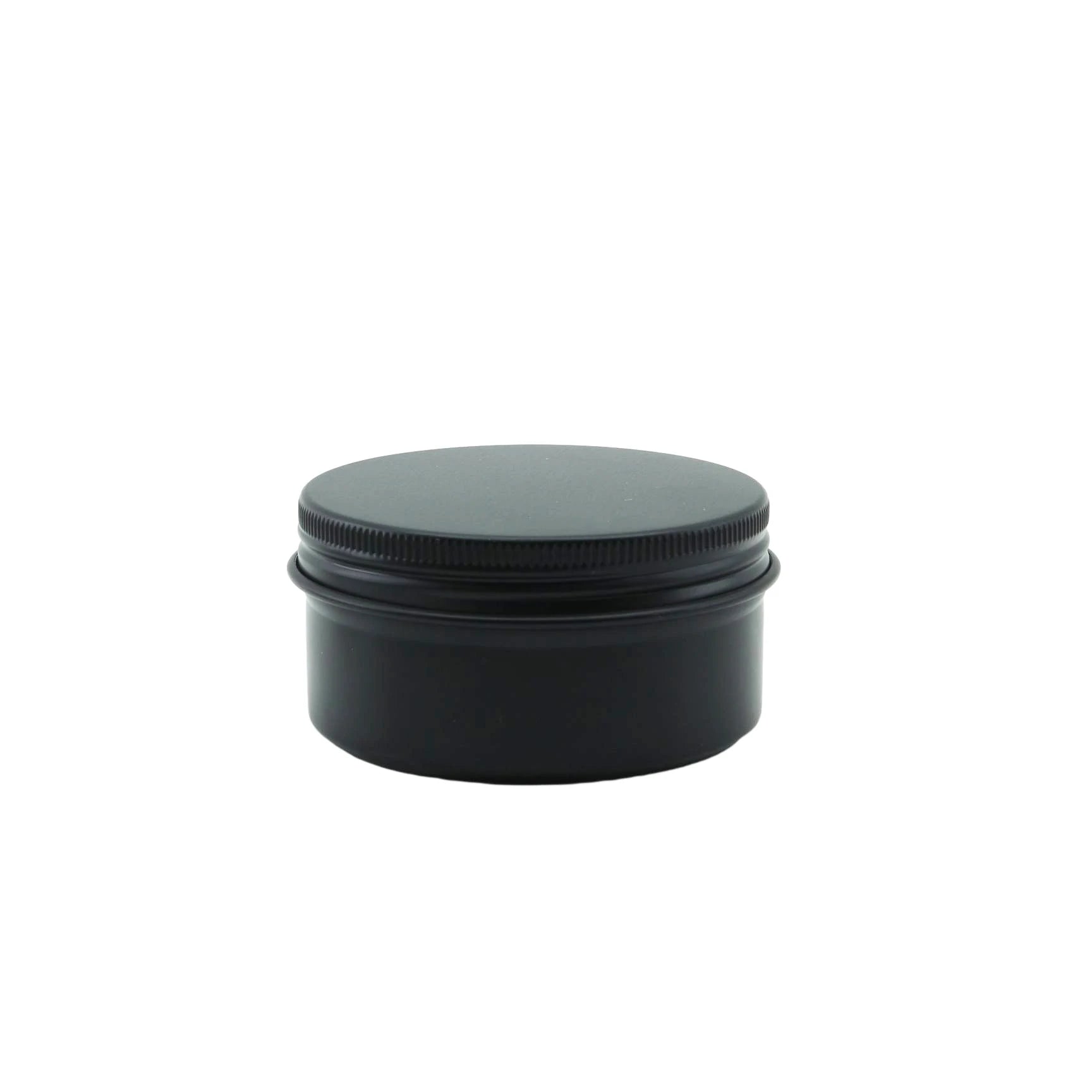 1oz 2oz 4oz 5oz 6oz 8oz Black Matte Metal Aluminum Candle Jar with Screw on Lid for Hand Cream Lip Balm Packaging