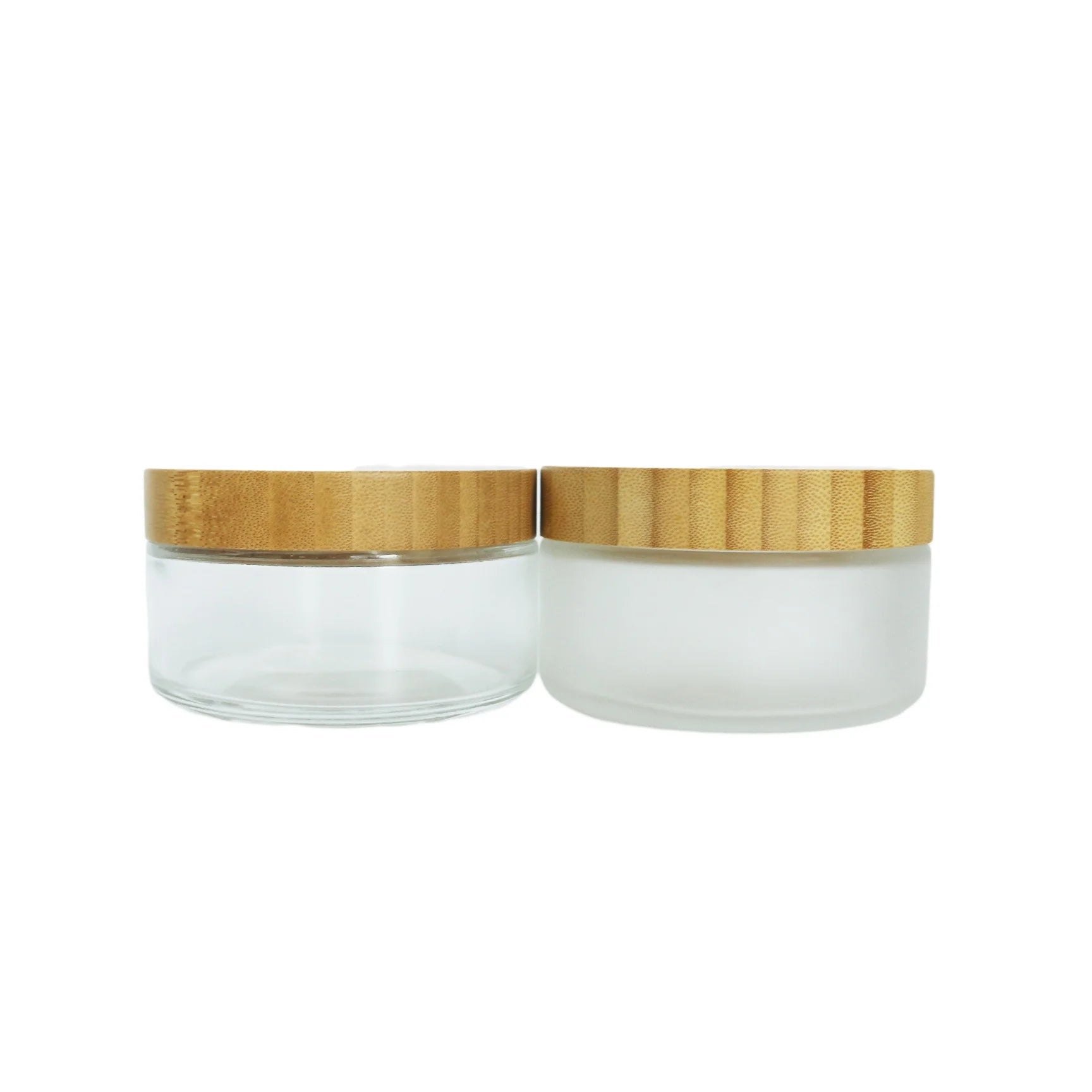 5ml 10ml 15ml 30ml 50ml 100ml 200ml Skin Care Custom Cream Balm Body Butter Cosmetic Glass Jars with Bamboo Wooden Lids - 图片 4