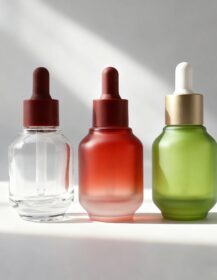 1oz Custom Color Frosted Glass Oil Bottle Empty Unique Glass Dropper Bottle for Essence 30ml Serum Bottle Glass
