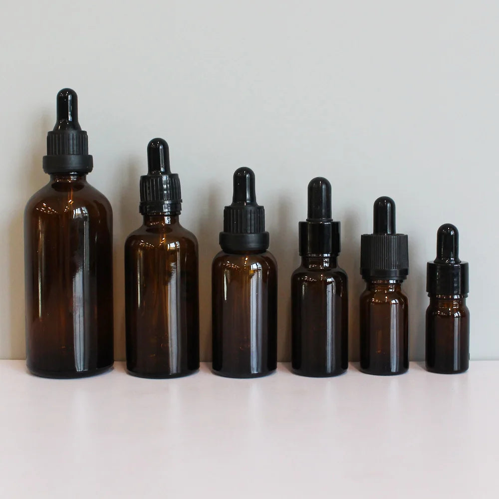 Wholesale Empty Body Oils 5ml 10ml 15ml 100ml Essential Oil Spray Bottle Amber Glass Dropper Bottles with Glass Dropper - 图片 4