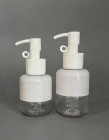 OEM 40ml 80ml Minimalist Plastic Cosmetic Bottles Set for Bottom Design Pump Dropper for Lotion Serum Shampoo Essential Oil