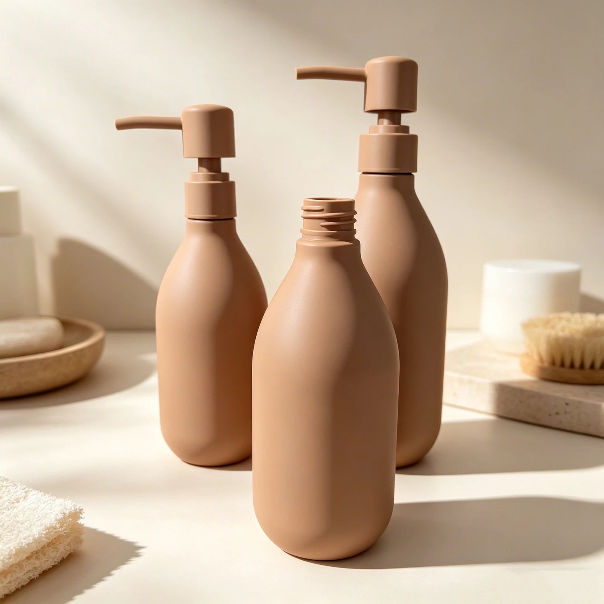 Luxury Eco-Friendly Custom PET Plastic Body Wash Shampoo and Conditioner Bottle with Lotion Pump for Cosmetic Packaging - 图片 2