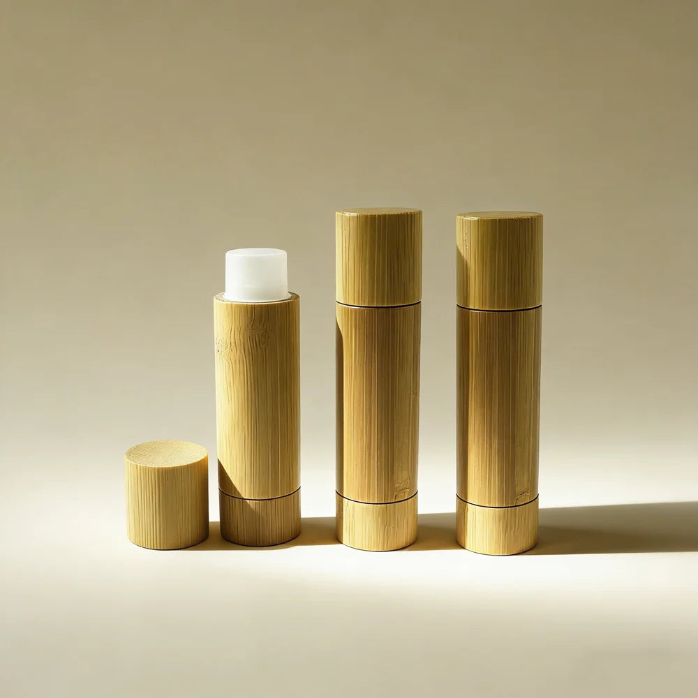 Eco Friendly Lipstick Tube Packaging 5g 5ml Natural Bamboo Tubes Empty Bamboo Lip Balm Container - 图片 2
