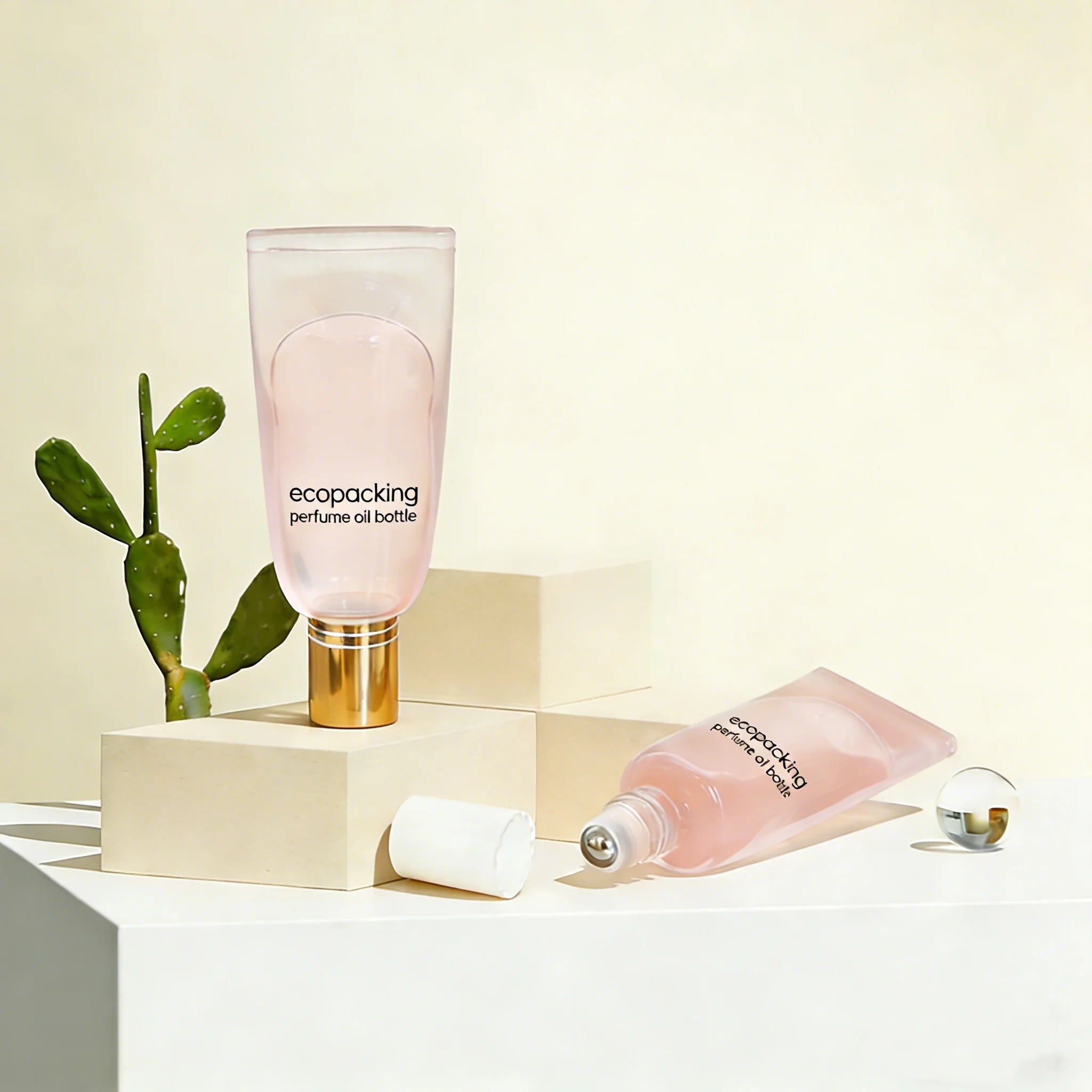 Luxury Cosmetics Packaging Roll on Bottle Special Design 10ml Glass Bottle Metal Roller Aluminum Cap Perfume Oil Bottle - 图片 2