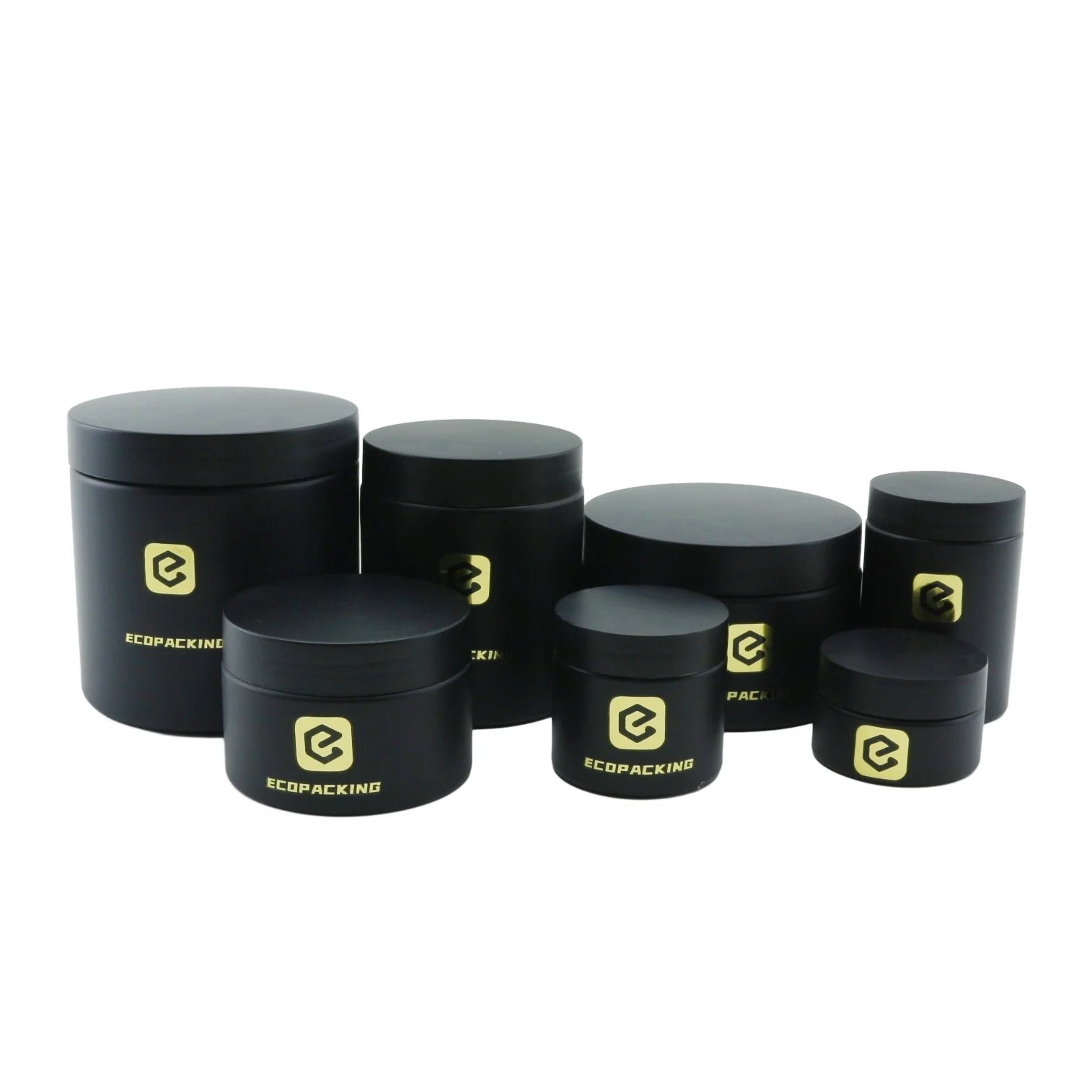 100ml 200ml 250ml 300ml Wide Mouth Amber Black PET Plastic Cosmetic Cream Body Butter Lotion Jar With Aluminum Screw Lid A888 - 图片 2