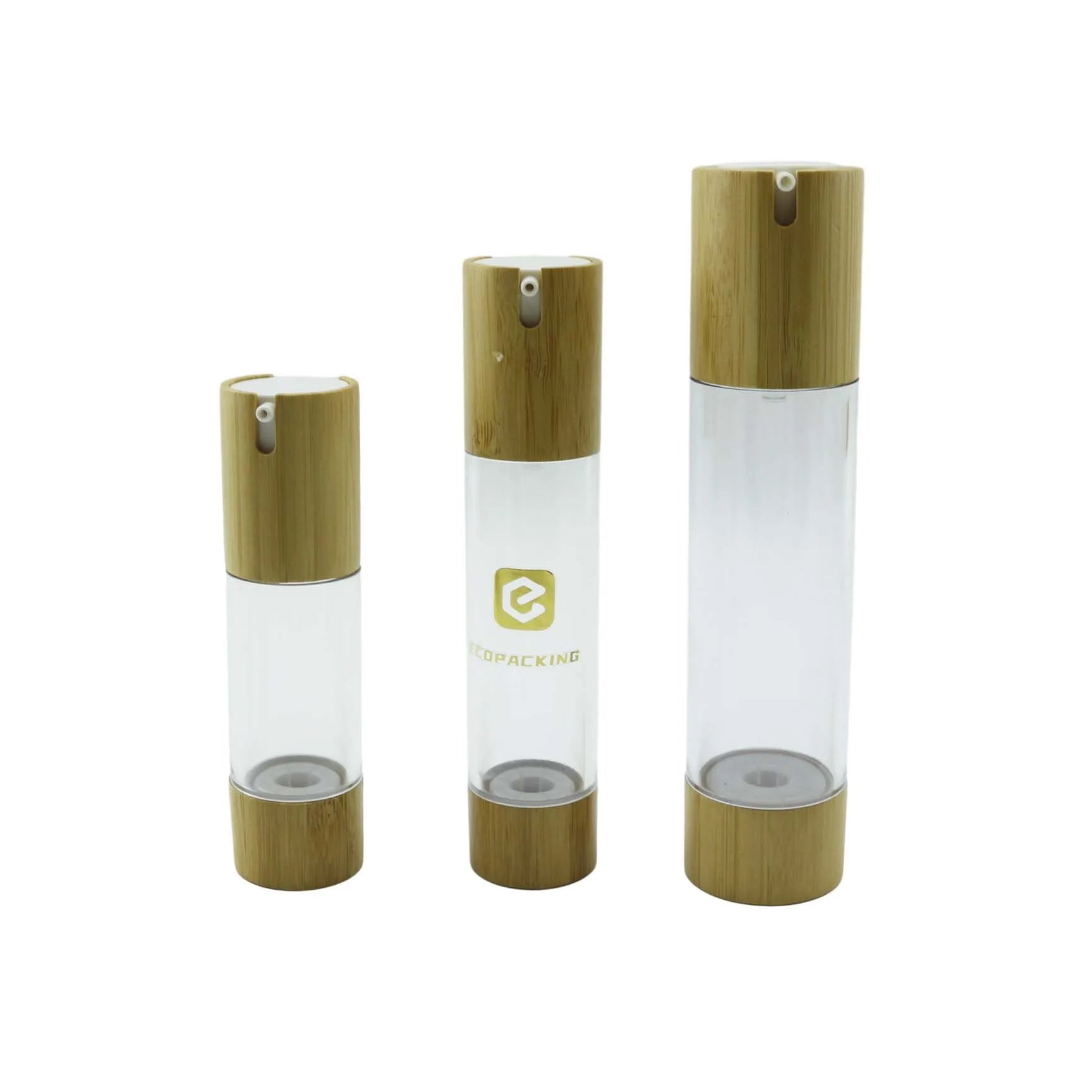 Eco Friendly 15ml 30ml 50ml 100ml Bamboo Airless Pump Bottle for Cosmetic Lotion - 图片 7