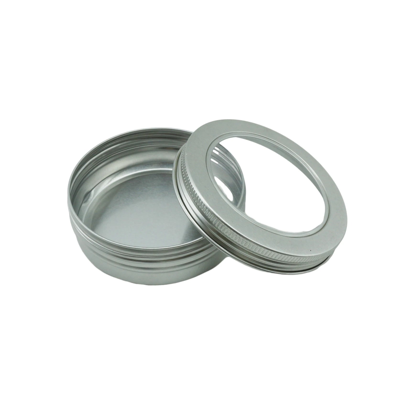 Window Top clear Cap Aluminum Tea Tin Jar with Screw on Lid Food Grade for Saffron Spice Metal Package Round - 图片 5